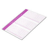 Elegant Dark Pink 8.5x11 Three Column Checklist Notizblock (angewinkelt)
