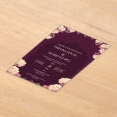 Elegant Dark Purple Acrylic Wedding Invitation Acryleinladungen (Ablage )