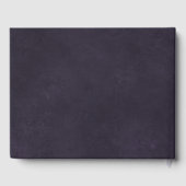 Elegant dark purple gold foil typography wedding gästebuch (Rückseite)