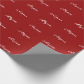 Elegant Dark Red benutzerdefinierte Skriptname chi Geschenkpapier (Ecke)