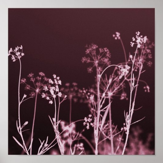 Elegant Dark Red Floral Abstrakt Poster (Vorne)