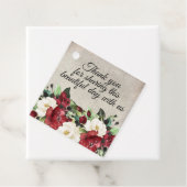 Elegant Dark Red Floral Goth Wedding Vielen Dank Geschenkanhänger (Beispiel)