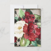 Elegant Dark Red Floral Grunge Gray Goth Wedding Dankeskarte (Rückseite)
