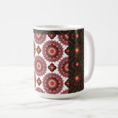 Elegant Dark Red Geometric Pattern Ceramic Mug – A Kaffeetasse (VorderseiteRechts)