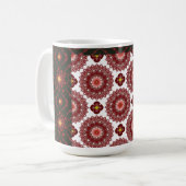 Elegant Dark Red Geometric Pattern Ceramic Mug – A Kaffeetasse (Vorderseite Links)