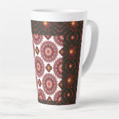 Elegant Dark Red Geometric Pattern Ceramic Mug – A Milchtasse (Rechte Ecke)