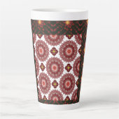 Elegant Dark Red Geometric Pattern Ceramic Mug – A Milchtasse (Vorderseite)