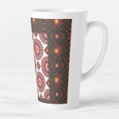 Elegant Dark Red Geometric Pattern Ceramic Mug – A Milchtasse (Rechts)