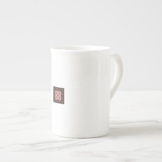 Elegant Dark Red Geometric Pattern Ceramic Mug – A Porzellantasse (Vorderseite Rechts)