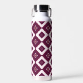 Elegant Dark Red Geometric Pattern Stainless Steel Trinkflasche (Vorne)