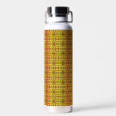 Elegant Dark Red Geometric Pattern Stainless Steel Trinkflasche (Rückseite)