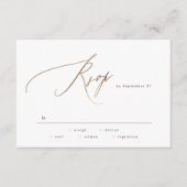 Elegant Dark Red Plum Burgundy Gold Die Hochzeit RSVP Karte (Vorderseite)