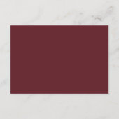 Elegant Dark Red Plum Burgundy Gold Die Hochzeit RSVP Karte (Rückseite)