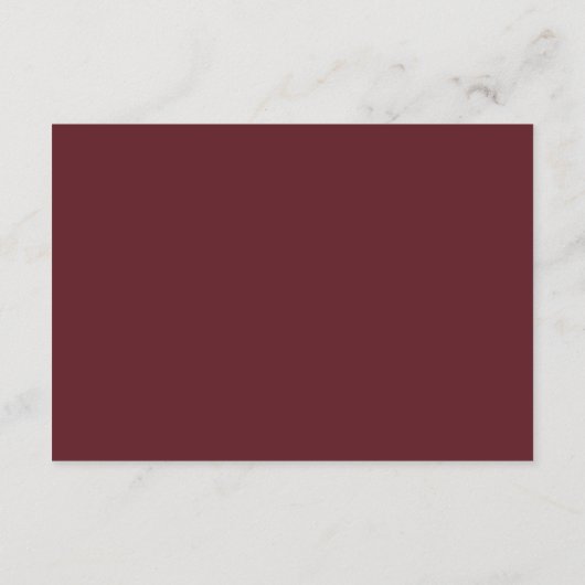 Elegant Dark Red Plum Burgundy Gold Die Hochzeit RSVP Karte (Rückseite)