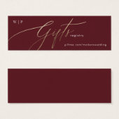 Elegant Dark Red Plum Burgundy Gold Gift Registry (Vorne & Hinten)