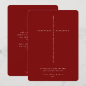 Elegant Dark Red Scripture Cross Feiertagskarte (Vorne/Hinten)