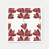 Elegant Dark Red Stylized Floral Branch Serviette (Vorderseite)