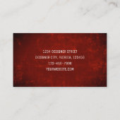 Elegant Dark Red Texture Country Rustikal Visitenkarte (Rückseite)