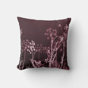 Elegant Dark Red Wild Floral Abstrakt Kissen