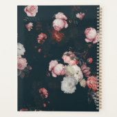 Elegant Dark Rich Chic Floral Pink Roses Planer (Rückseite)
