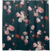 Elegant Dark Rich Dutch Floral Pink Roses Duschvorhang (Vorderseite)