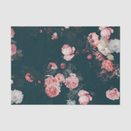 Elegant Dark Rich Dutch Floral Pink Roses Seidenpapier