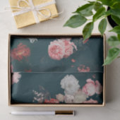 Elegant Dark Rich Dutch Floral Pink Roses Seidenpapier (Geschenk)
