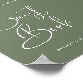 Elegant Dark Sage Unterschreiben Sie unser Gästebu Poster (Ecke)