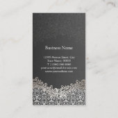 Elegant Dark Silver Damask - Haarstylistin Visitenkarte (Rückseite)