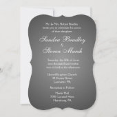 Elegant Dark Silver Wedding Invitation 5"x 7" Einladung (Vorderseite)