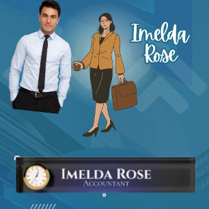 Elegant Dark Simple Accountant Namensplakette