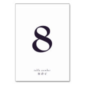 Elegant Dark Simple White bei Lila Hochzeit Tischnummer (Rückseite)