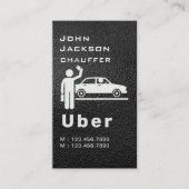 Elegant Dark Taxi Driver/Chauffeur QR Code Visitenkarte (Vorderseite)
