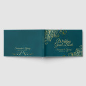 Elegant Dark Teal & Gold Stylish Wedding Gästebuch (Voll)