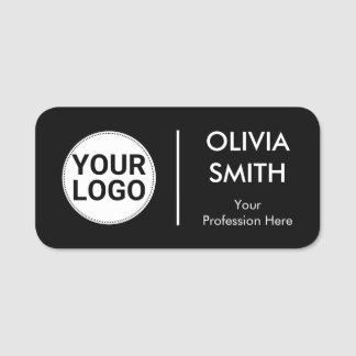 Elegant Dark Theme Simple Split in Half Employee Namensschild