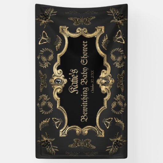 Elegant Dark Viktorianisch Gothic Baby Shower Banner (Vertikal)
