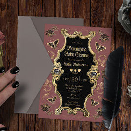 Elegant Dark Viktorianisch Gothic Baby Shower Einladung
