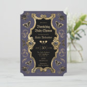 Elegant Dark Viktorianisch Gothic Baby Shower Einladung (Stehend Vorderseite)