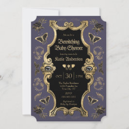 Elegant Dark Viktorianisch Gothic Baby Shower Einladung