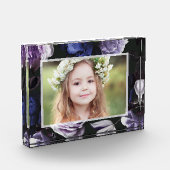 Elegant Dark Violet Floral Fotoblock (Links)