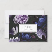 Elegant Dark Violet Floral | Geschenkgutschein Einladung (Vorderseite)