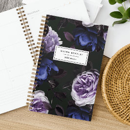 Elegant Dark Violet Floral | PERSONALISIERT Planer
