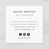 Elegant Dark Violet Floral Quadratische Visitenkarte (Rückseite)