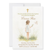 Elegant Daughter Christening Invitation Template