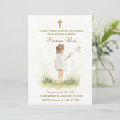 Elegant Daughter Christening Invitation Template (Stehend Vorderseite)