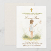 Elegant Daughter Christening Invitation Template (Vorne/Hinten)