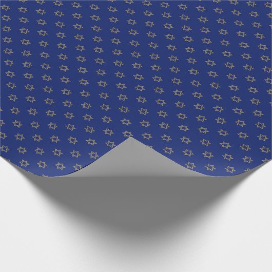 Elegant David Star Pattern Hanukkah Geschenkpapier (Ecke)