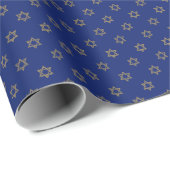 Elegant David Star Pattern Hanukkah Geschenkpapier (Rolleneckpunkt)