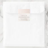 Elegant Day Spa and Salon Blush Pink White Marble Quadratischer Aufkleber (Tasche)