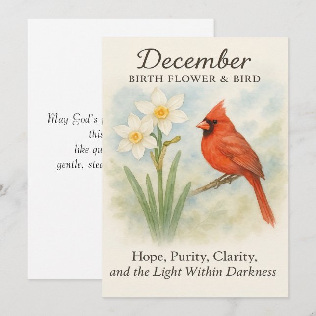 Elegant December Scripture Christian Cardinal  (Vorne/Hinten)
